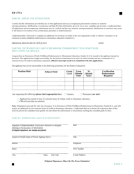 Form ED173A Application for Extension of Early Childhood Endorsement (Grades N-3) to Elementary (Grades K-6) - Connecticut, Page 2