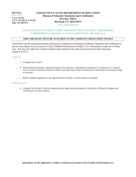 Form ED173A Application for Extension of Early Childhood Endorsement (Grades N-3) to Elementary (Grades K-6) - Connecticut, Page 3