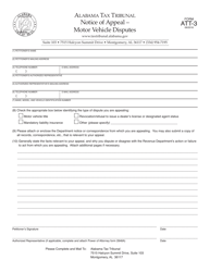 Document preview: Form ATT-3 Notice of Appeal - Motor Vehicle Disputes - Alabama