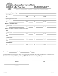Certificate of Amendment to Add or Amend a Benefit Designation - Arkansas, Page 2