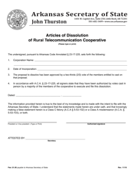 Document preview: Articles of Dissolution of Rural Telecommunication Cooperative - Arkansas