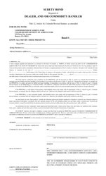 &quot;Surety Bond Required of Dealer, and /Or Commodity Handler&quot; - Colorado