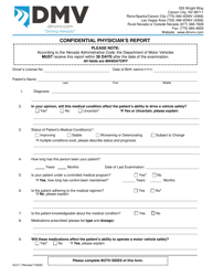Form DLD-7 Confidential Physician&#039;s Report - Nevada