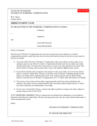 Form WC192 Motion to Close Claim for Failure to Prosecute - Colorado, Page 3
