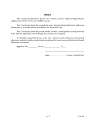 Form JUV-11 Informal Adjustment Agreement - Georgia (United States), Page 3