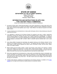 Information and Instructions on Applying for a Notary Public Commission - Hawaii, Page 2