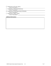 Hcbs Provider Critical Incident Information Form - Colorado, Page 7