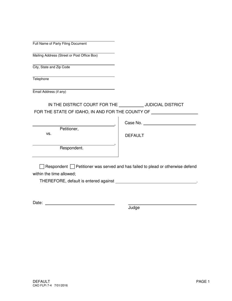 Form CAO FLPi7-4 - Fill Out, Sign Online and Download Printable PDF ...