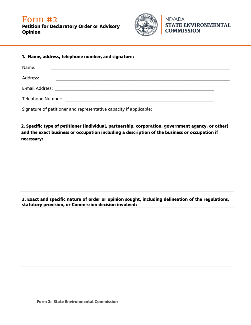 Form 2 fill out sign online and download fillable pdf nevada