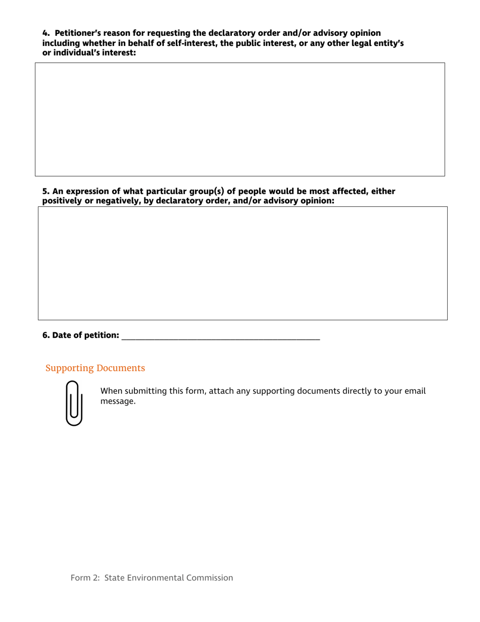 Form 2 Petition for Declaratory Order or Advisory Opinion - Nevada, Page 2