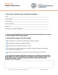 Form 3 Request an Appeal Hearing - Nevada