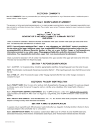 Form MO780-1097 Generator&#039;s Hazardous Waste Summary Report - Missouri, Page 5