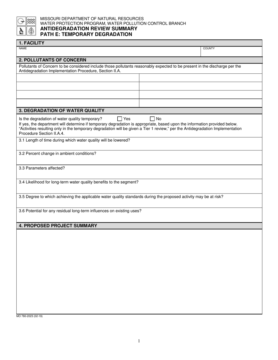 Form MO780-2023 - Fill Out, Sign Online and Download Fillable PDF ...