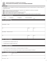 Form MO375-1793 Authorized Reinsurer Application - Missouri, Page 11