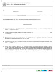 Form MO375-1793 Authorized Reinsurer Application - Missouri, Page 21