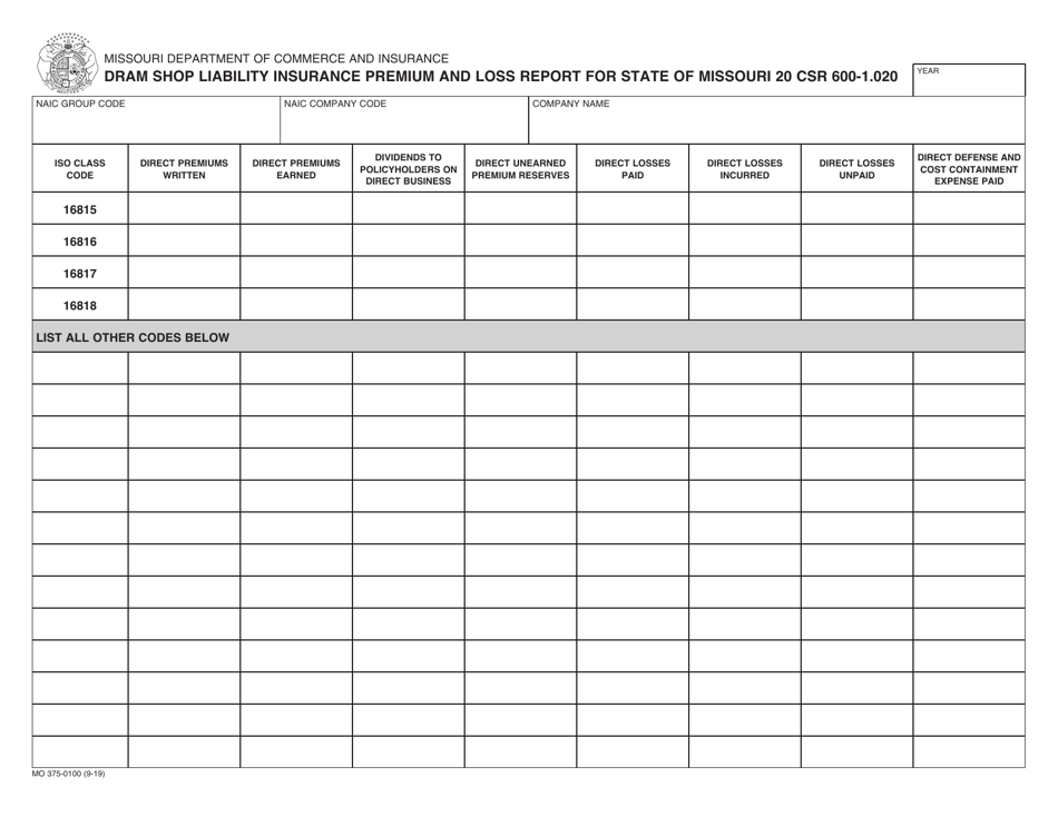 Form MO375-0100 - Fill Out, Sign Online and Download Printable PDF ...