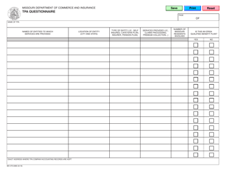 Form MO375-0083 Tpa Questionnaire - Missouri