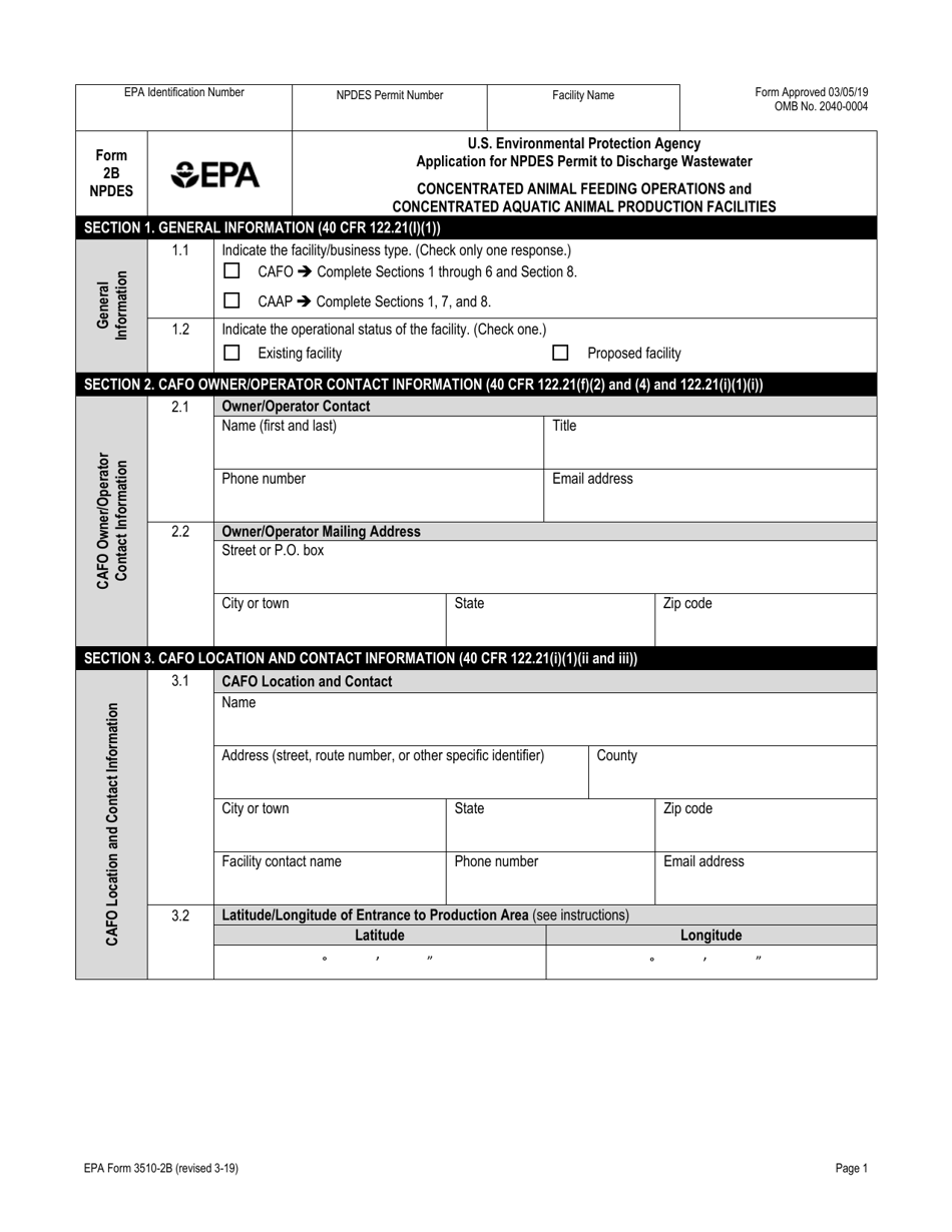 NPDES Form 2B (EPA Form 3510-2B) Application for Npdes Permit to Discharge Wastewater Concentrated Animal Feeding Operations and Concentrated Aquatic Animal Production Facilities, Page 7
