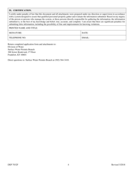 Form F (DEP7032F) Kentucky Pollution Discharge Elimination System Permit Application - Kentucky, Page 4