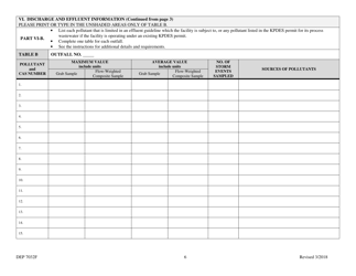 Form F (DEP7032F) Kentucky Pollution Discharge Elimination System Permit Application - Kentucky, Page 6