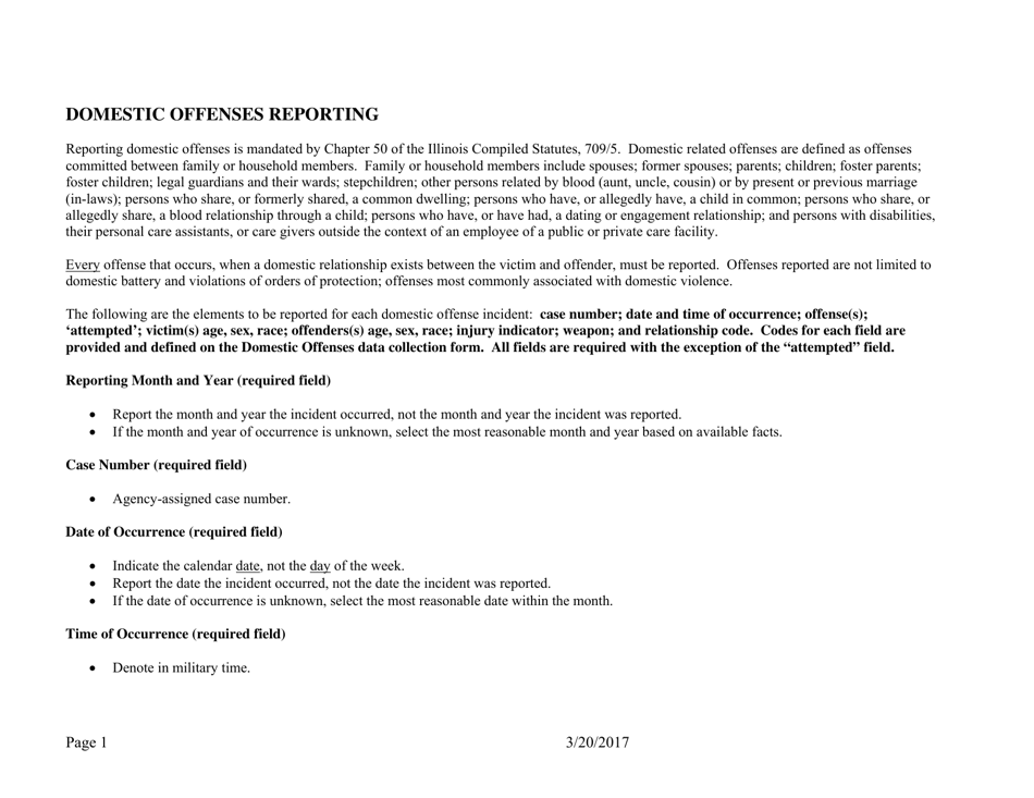 Form ISP2-421C Illinois Uniform Crime Reporting Program Domestic Offenses Reporting Form - Illinois, Page 2
