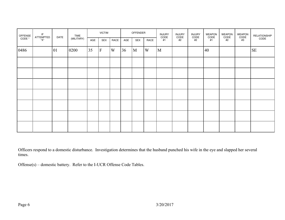 Form ISP2-421C Illinois Uniform Crime Reporting Program Domestic Offenses Reporting Form - Illinois, Page 7
