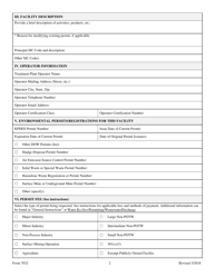 Form 1 (7032) Kentucky Pollution Discharge Elimination System Permit Application - Kentucky, Page 2