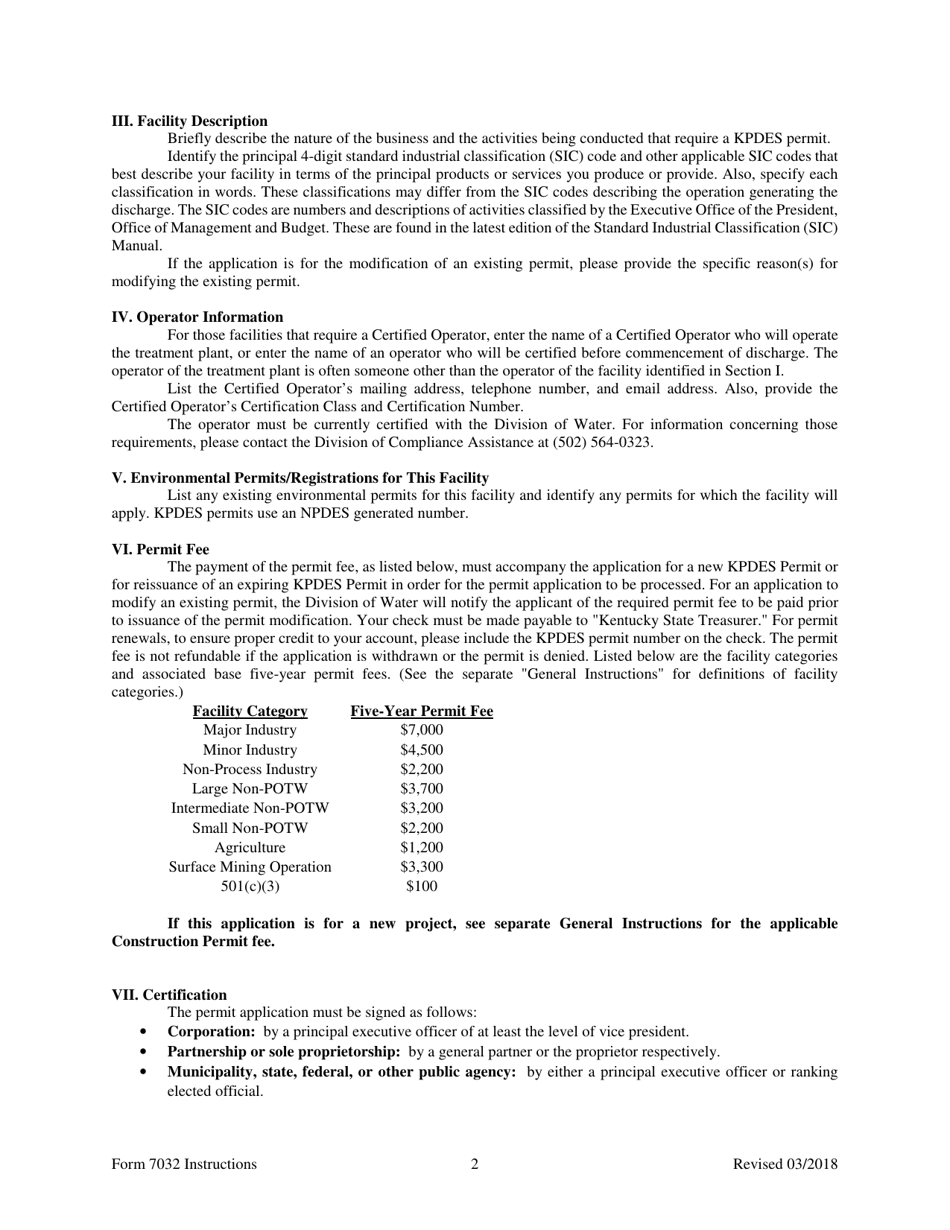 Form 1 (7032) Kentucky Pollution Discharge Elimination System Permit Application - Kentucky, Page 5