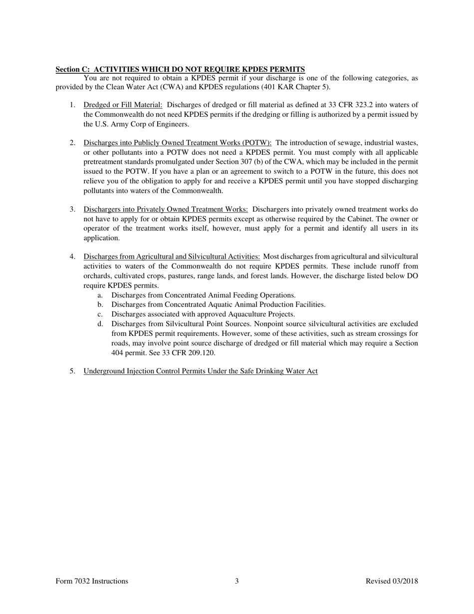 Form 1 (7032) Kentucky Pollution Discharge Elimination System Permit Application - Kentucky, Page 6