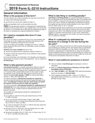 Document preview: Instructions for Form IL-2210 Computation of Penalties for Individuals - Illinois