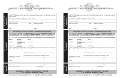 Form DSD X164 Application for an Illinois Person With a Disability Identification Card - Illinois