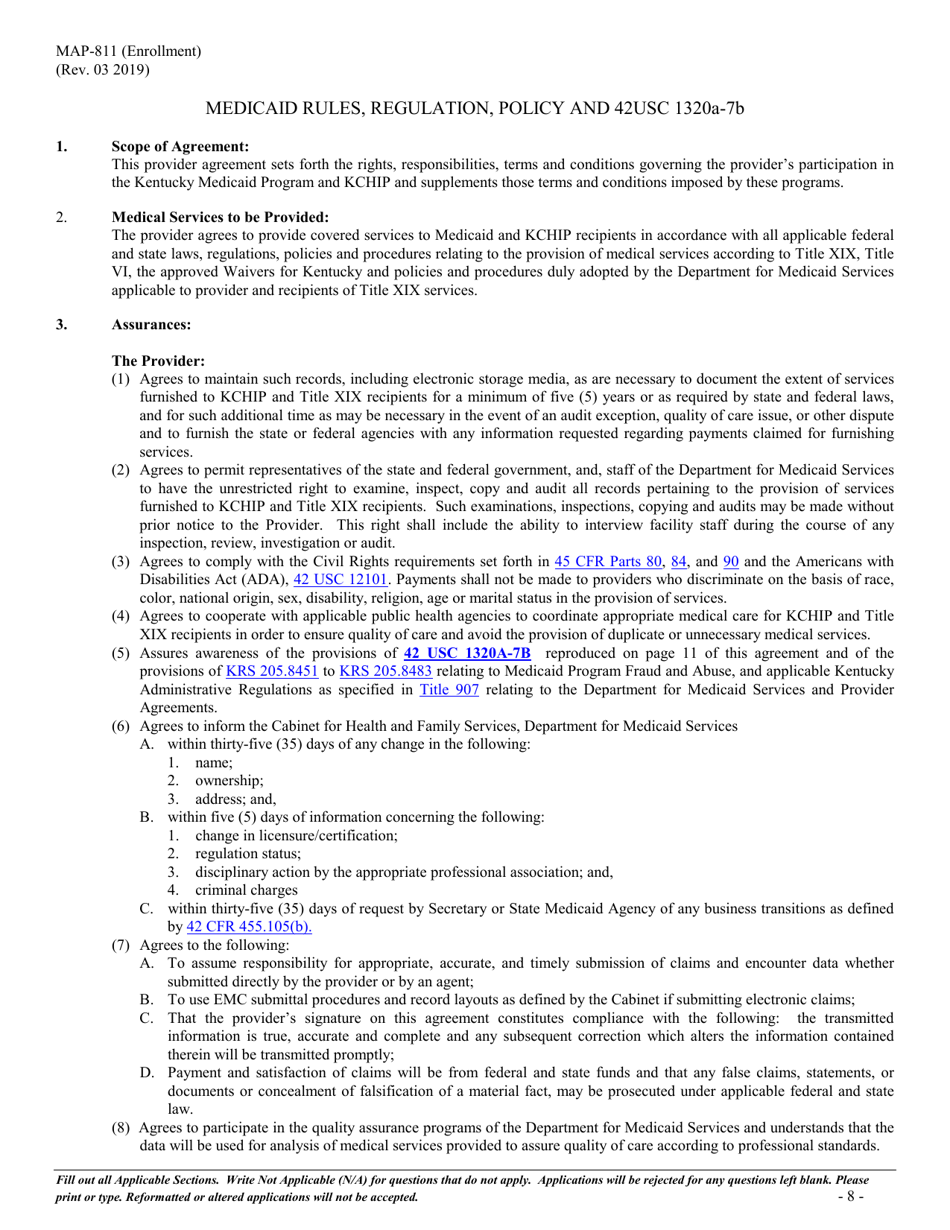 Form MAP-811 Enrollment - Kentucky, Page 11