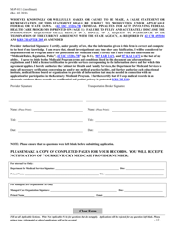 Form MAP-811 Enrollment - Kentucky, Page 15