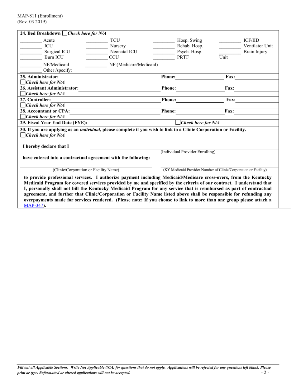Form MAP-811 Enrollment - Kentucky, Page 5
