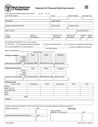 Form BLR09120 Statement of Proposed Road Improvement - Illinois