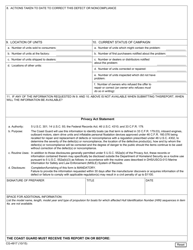 Form CG-4917 Defect/Non-compliance Report, Page 2