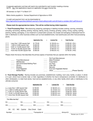 Application for Food Processing or Storage License - Kansas, Page 2