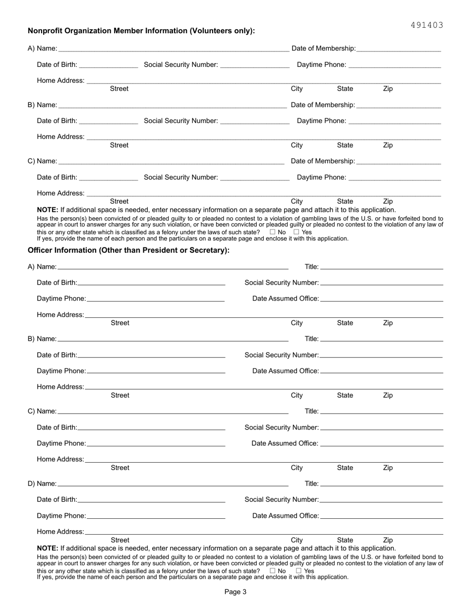 Form BI-60 Bingo Organization License Application - Kansas, Page 3