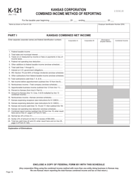Form K-121 Combined Income Method of Reporting - Kansas