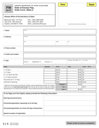Document preview: Form FW64-77 Flag Order Form - Kansas