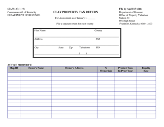Document preview: Form 62A384-C Clay Property Tax Return - Kentucky