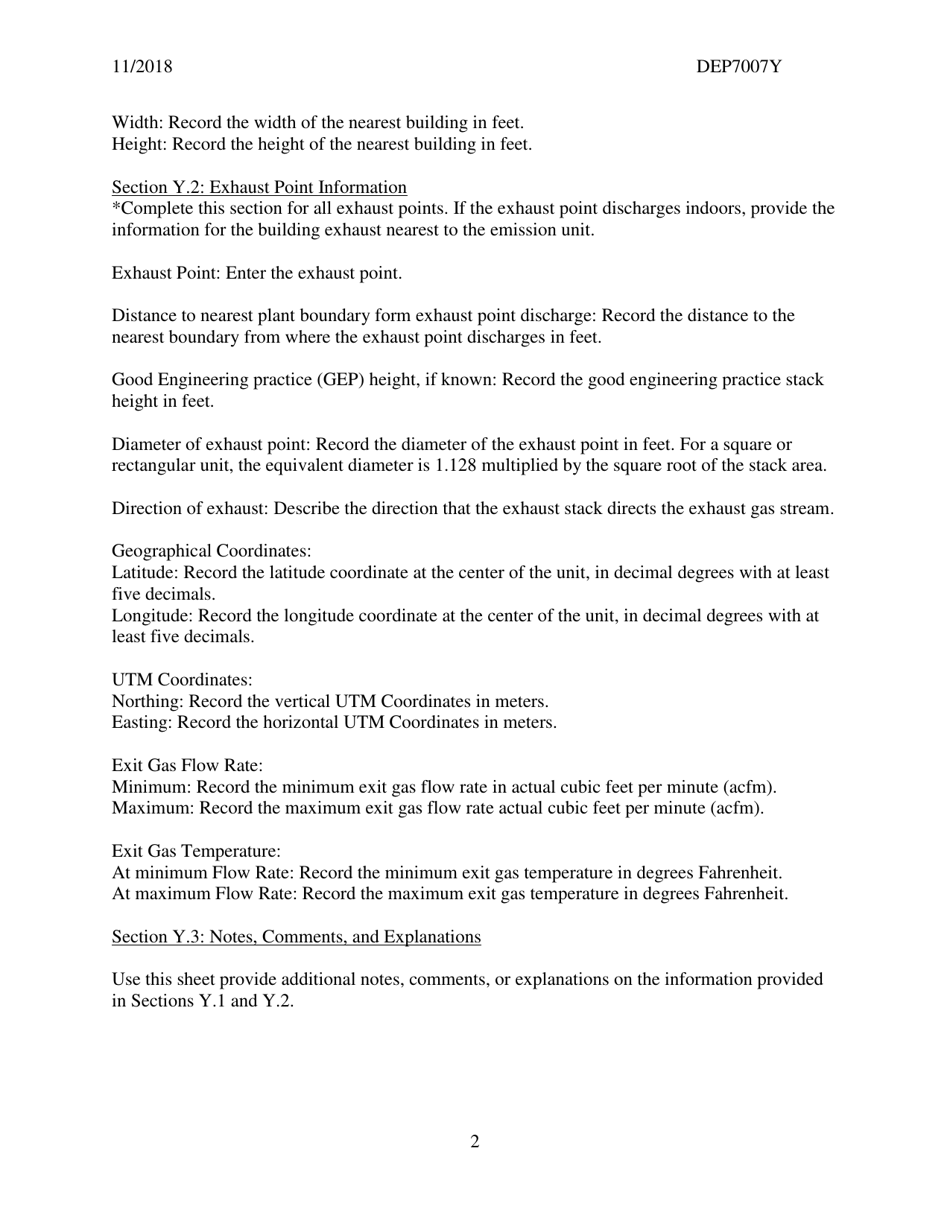 Download Instructions for Form DEP7007Y Good Engineering Practice and Stack Height Determination