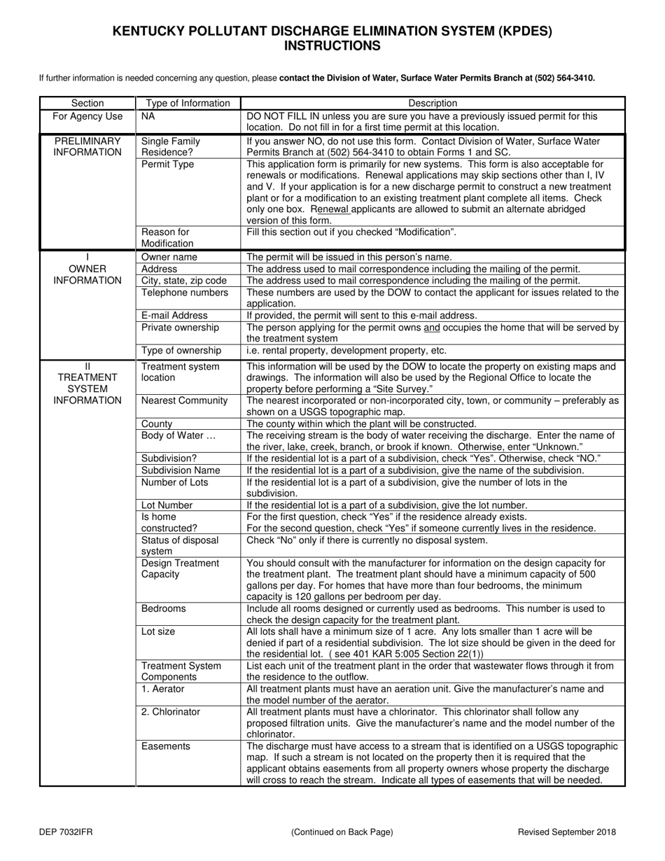 Form NOI-IFR (DEP7032IFR) Permit Application for General Permit Coverage for Individual Family Residence (Construction and Wastewater Permits) - Kentucky, Page 3