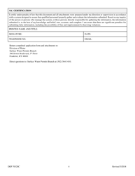 Form SC (DEP7032SC) Kentucky Pollution Discharge Elimination System Permit Application - Kentucky, Page 4