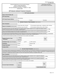 Form DWM4226 Ust Galvanic Cathodic Protection Evaluation - Kentucky