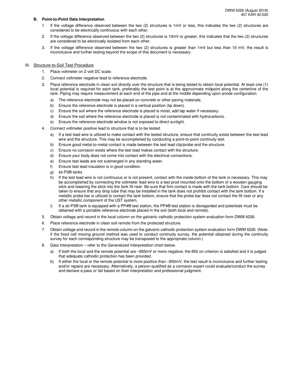 Form DWM4226 Ust Galvanic Cathodic Protection Evaluation - Kentucky, Page 6
