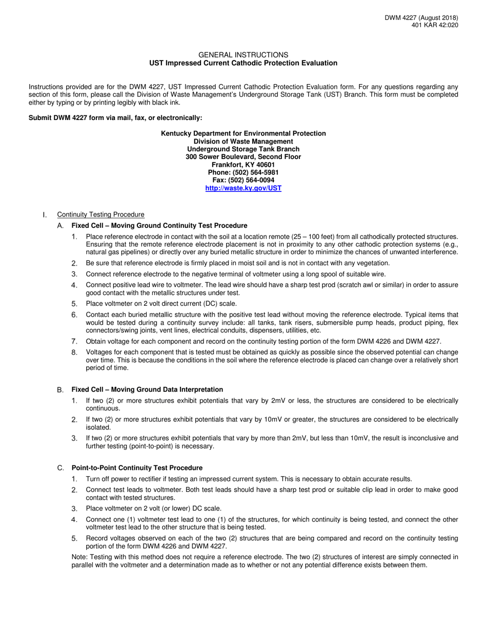 Form DWM4227 Ust Impressed Current Cathodic Protection Evaluation - Kentucky, Page 5