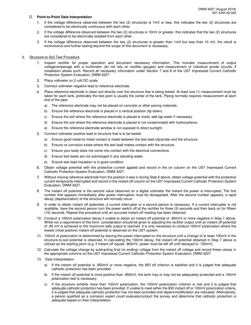 Form DWM4227 Ust Impressed Current Cathodic Protection Evaluation - Kentucky, Page 6