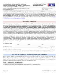 Form WH-385 &quot;Certification for Serious Injury or Illness of a Current Servicemember for Military Caregiver Leave Under the Family and Medical Leave Act&quot;