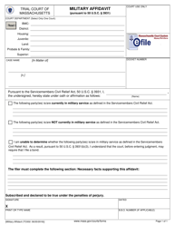 Form TC002 &quot;Military Affidavit&quot; - Massachusetts
